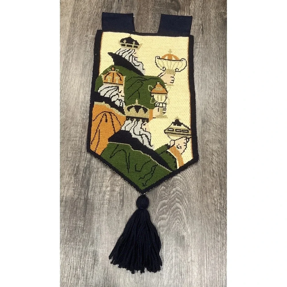 Vintage Needlepoint Wall Hanging - Christmas Nativity Three Kings